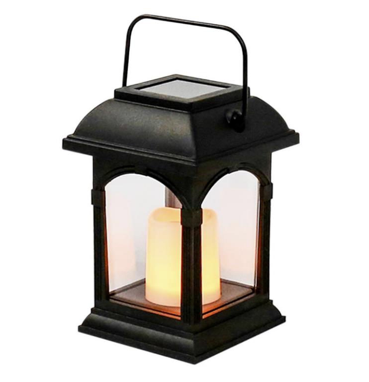 Solar Power LED Candle Lantern Cemetery Grave Memorial Light Lamp Yellow Christmas Hanging